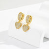 Cubic Zircon Heart Drop Hoop Earrings for Women Gold Plated Ear Cuffs Wedding Aesthetic Jewelry Gift - Image 3