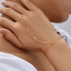 Women's Elegant Style Summer Finger Ring Bracelet, Minimalist Chain Integrated Hand Jewelry Accessory - Image 2