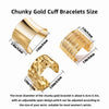 3PCS Chunky Gold Cuff Bracelets for Women Irregular Minimalist Statement Bangle Bracelets Set Upper Arm Cuff Punk Jewelry - Image 6