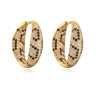 HECHENG, Golden Plated Leopard Print Earrings Square Ring with Cubic Zirconia Hip Hop Style for Men and Women - Image 4