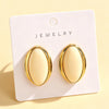 Geometric Oval Stud Earrings with Colorful Center Details - Image 8