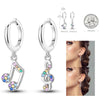 Silver Hoop Earrings For Woman Zircon Heart Shape Star Eardrop Earring Jewelry - Image 10