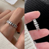 Retro Simplicity Silver Adjustable Double-layer Crossed Irregularly Line Ring for Women Girl Jewelry Accessory Gift - Image 6