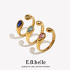 Large And Small Snake-head Zircon Open Ring Stainless Steel Statement Jewelry Decoration - Image 1