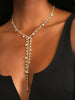 Shiney Rhinestone Choker Chain Necklace Party Girls Long Collar Knot Tassel Necklace Luxury Statement Necklace Jewelry for Women
