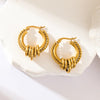316L Stainless Steel Gold Color Twist Hoop Earrings For Women Holiday Gift Ear Buckle Jewelry - Image 6