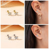 ZS 2pcs/lot Flower Shaped Stud Earrings 316L Stainless Steel Ear Studs Crystal Pearl Cartilage Earring Heart Ear Piercings 20G - Image 4