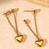 Stainless Steel Earrings For Women Heart Chain Earring Jewelry Prevent Allergy Party Accessories Gift Heart Earrings - Image 3