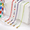 1 Piece Stylish Gold Plated 304 Stainless Steel Glass Beaded Chain Anklet For Women Summer Beach Gift 22cm(8.7") long - Image 5