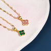 316L Stainless Steel Chain Violet Clover Pendant Necklace for Women Colored Crystal Neck Female Wedding Jewelry Gift - Image 5