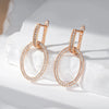 Hoop Zircon Earrings For Women Rose Gold Color Retro EarDrop Jewelry Accessories - Image 3