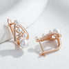 Unique Pearl English Earrings for Women Rose Gold Color Bridal Wedding Accessories Daily Jewelry - Image 4