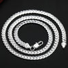 Silver 5MM Gold Full Sideways Chain Necklace For Woman Men Wedding Engagement Jewelry - Image 4