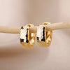 Small Stainless Steel Chunky Hoop Earrings in Gold-Tone and Silver-Tone - Image 1