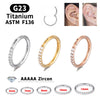 18G/16G Women's Round Earrings Titanium Nose Ring Hinge Clicker Open Diaphragm Nose Ring Lady Piercing Jewelry - Image 1