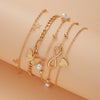 5Pcs Retro Multilayer Tassel Anklet Set for Women Bohemia Vintage Pearl Butterfly Star Heart Pendant Foot Bracelet Beach Jewelry - Image 2