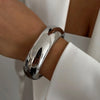 Shixin Punk Exaggerated Smooth Gold Color Wide Chain Spring Bangle Women HipHop Metal Geometric Cuff Bracelet Unisex Men Jewelry - Image 8