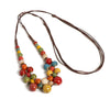 Colorful Handmade Ceramic Bead Necklace Adjustable Boho - Image 3