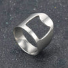 Titanium Stainless Steel Creative Bottle Opener Ring Jewelry For Unisex Punk Simple Party Bar Gift - Image 3