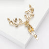 Rhinestone Longhorn Elk Brooches for Women Unisex Glass Animal Pins Banquet Party Backpack Gifts Jewelry Accessories - Image 3