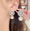 Bohemian White Pearl Drop Earrings for Women Cubic Zircon Leaf Dangle Earring Korea Bridal Wedding Jewelry Gift - Image 2