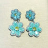 Bilincolor Summer Pink and Yellow Flower Drop Earring for Women - Image 2