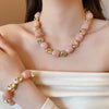Hyperbole Double Color Square Acrylic Irregular Metallic Beads Beaded Necklace for Women Gold Plated Alloy Strand Chokers - Image 3