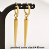 No Fade Different Length Pointed Cone Dangle Earring Stainless Steel Round Hoop Earrings For Women Men Jewelry Ear Piercing Gift - Image 11