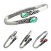 Vintage Ethnic Style Carved Floral Inlaid Zirconia Bangle Elegant Adjustable Open Cuff Bracelet Men and Women Party Jewelry - Image 6