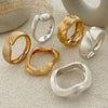 Wide Wave Cuff Bangle in Matte Gold-Tone and Silver-Tone Alloy - Image 18