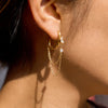 Classic Water Droplet-Shaped Zircon Earrings With Double Layer Hollowed Out Tassel Jewelry Lady Stainless Steel Earring - Image 2