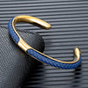 Classic Men Stainless Steel Woven Leather Cuff Bracelet Bangles Minimalist Jewelry Lovers' Gift - Image 4