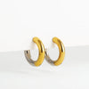 Punk Two Colors Stainless Steel Round Ring Huggies Earrings for Women Gold Plated Circle Hoop Ear Buckles Classic Jewelry - Image 1