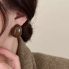 Semi-Circle Acrylic Resin Stud Earrings For Women Vintage Earring Jewelry Accessories Party Gifts - Image 6