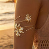 Ftcy Elegant Sexy Floral Open Cuff Armlet For Women Vintage Boho Enamel Glaze Craft Upper Arm Bracelet Beach Body Jewelry Gift - Image 3