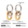 Ars Two Tone Stainless Steel Geometric Hoop Earring Gold Plated Huggie Earrings for Women Minimalist Dangle Drop Earrings - Image 7