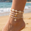 Bohemia Starfish Conch Shell Beads Anklet For Women Double Heart Beaded Leg Chain Summer Beach Party Barefoot Sandal Jewelry - Image 11