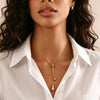 Stainless Steel Pull Adjustable Water Drop Shape Tassel Charm Necklace Personality Jewelry Gifts - Image 5