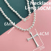Silver Necklace Width 4mm/6MM Buddha Bead Chain Cross Pendant Chain for Women Men Jewelry - Image 11