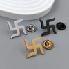 symbolic swastika pattern design vintage stainless steel brooch, stylish lapel pin, wedding party badge - Image 3