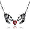 Gothic Punk Bat Wings and Heart-Shaped Resin Pendant Necklace Dark Fantasy Style Alloy Chain, Halloween Gift for Women, Casual Accessories - Image 3