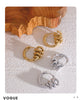Stainless Steel Twisted Hoop Earrings for Women Pvd Gold Plated Geometric Metal Jewelry - Image 18