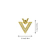 Letter Double V Stud Earrings, Sense Front and Rear Two Wear Size V-Shaped Full Zircon Niche Rhombus Versatile Earrings - Image 6