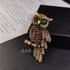Light Full Rhinestone Owl Brooches For Women Lady Cartoon Blue Crystal Feather Alloy Animal Brooch Party Jewelry Suit Pin - Image 1