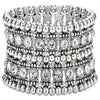 Multilayer stretch cuff bracelet women crystal wedding bridal jewelry gold silver color with crystal - Image 1