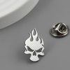 Classic Skull Fire Symbol Brooches for Men Punk Stainless Steel Danger Sign Badge Pin Brooch Hip Hop Rock Party Accessories - Image 9