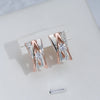 Personality 585 Rose White Gold Color Design A&W Letter English Lock Clip Earrings Zircon Earrings Jewelry Gift - Image 6