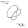 Stainless Steel Double Layer Open Rings Women Minimalist Adjustable Finger Ring Geometric Jewelry Birthday Gift - Image 7