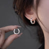 Stainless Steel Three-Layer Knot Earrings for Women Vintage Glossy Geometric Twisted Earrings Party Jewelry Gifts - Image 10