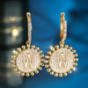 A-Z 26 Letter Round Hoop Earrings Yellow Gold Color White Zircon Wedding Jewelry For Women - Image 4